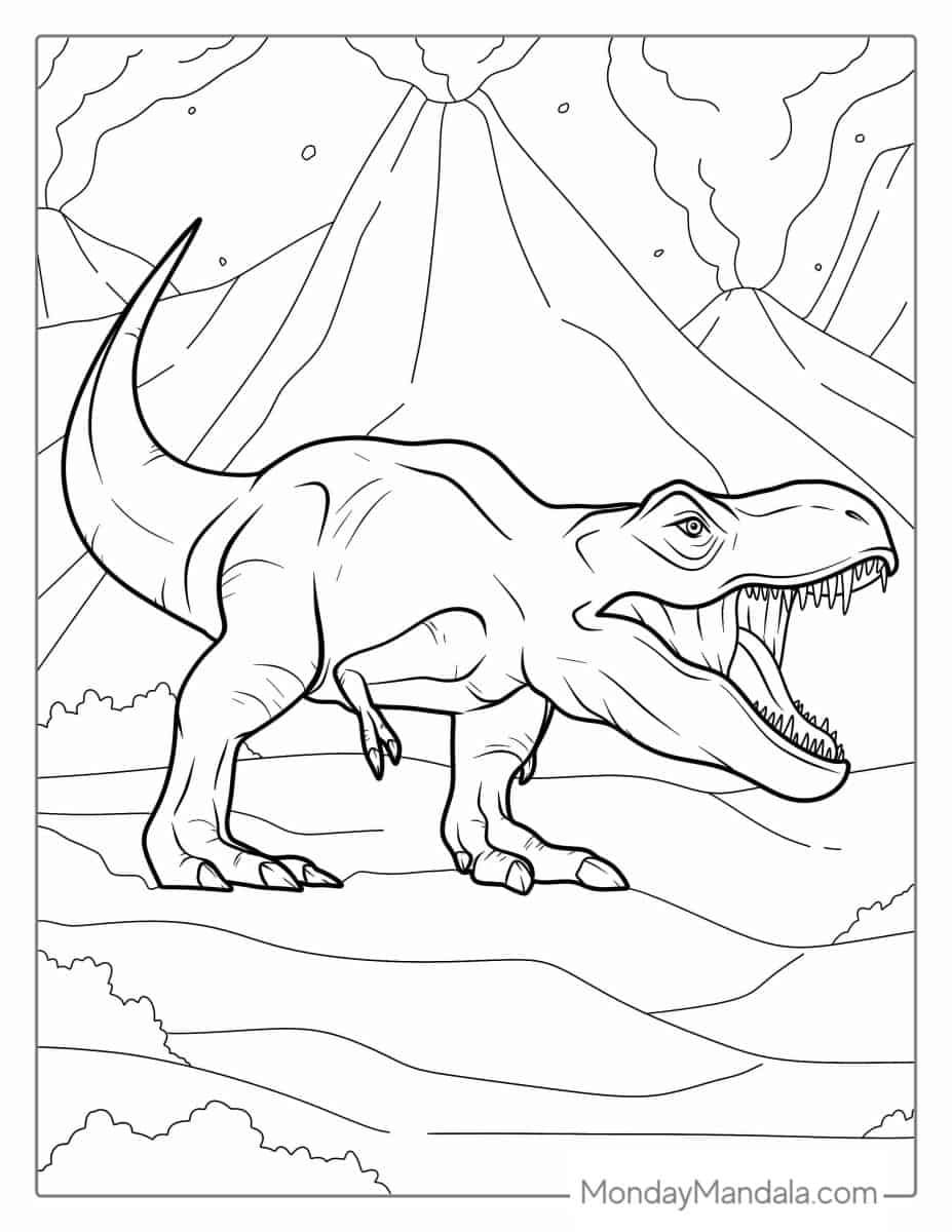 Çocuklar İçin T-rex Boyama Sayfaları 