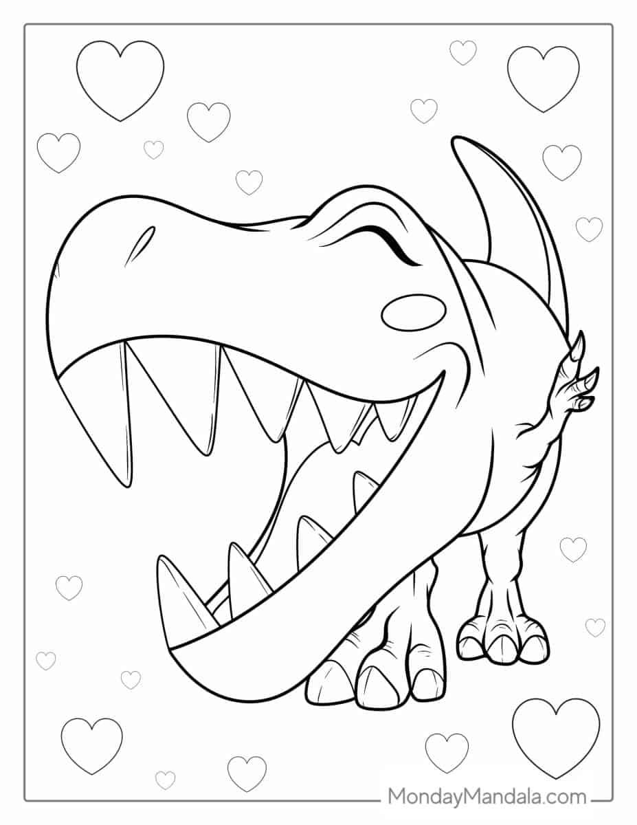 Çocuklar İçin T-rex Boyama Sayfaları 