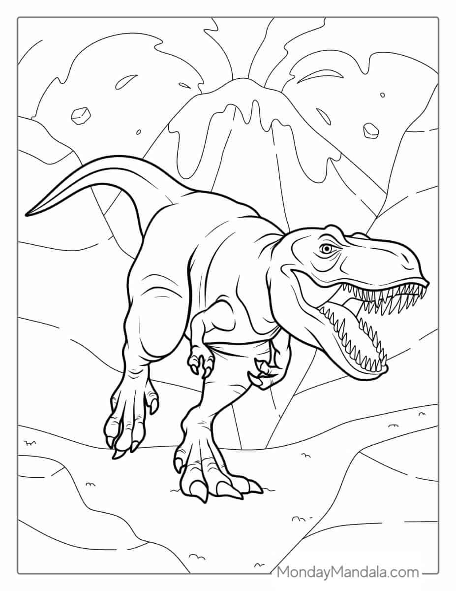 Çocuklar İçin T-rex Boyama Sayfaları 