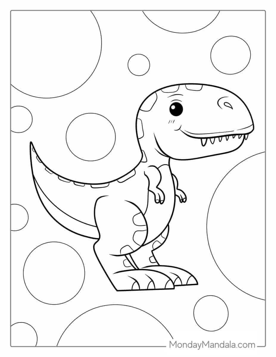 Çocuklar İçin T-rex Boyama Sayfaları 