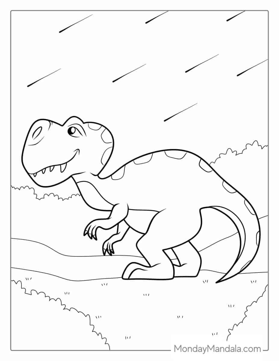 Çocuklar İçin T-rex Boyama Sayfaları 