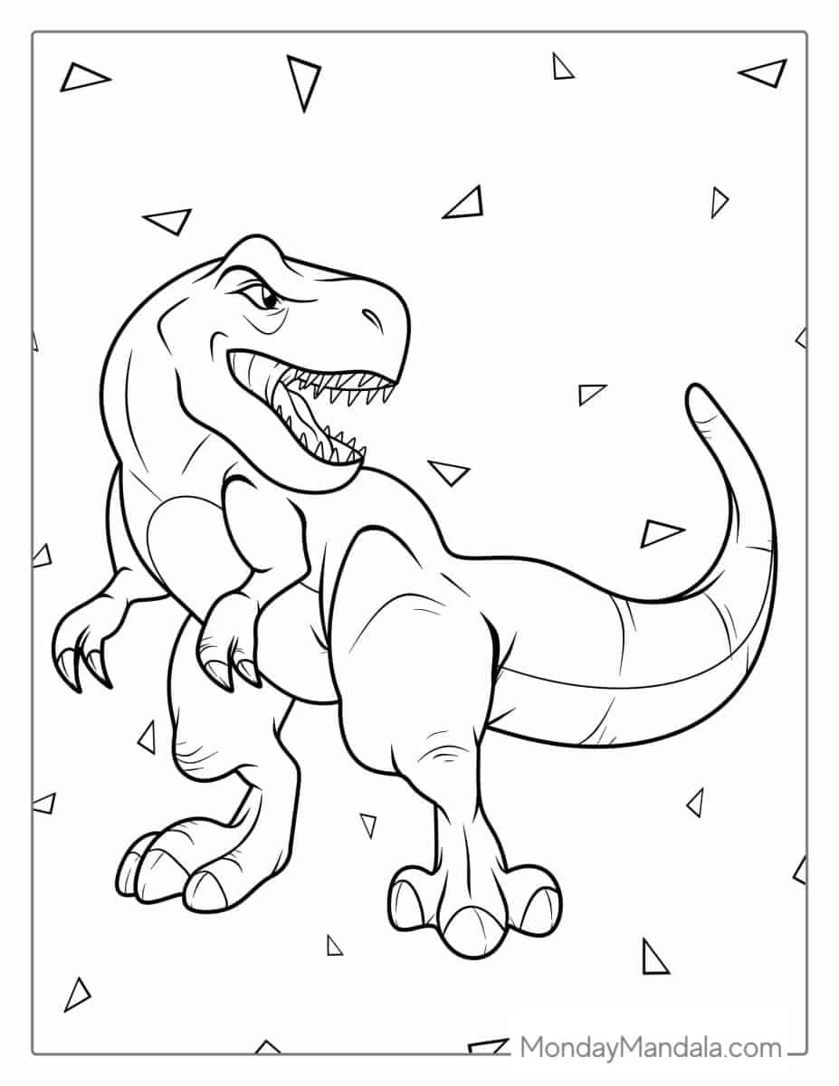 Çocuklar İçin T-rex Boyama Sayfaları 