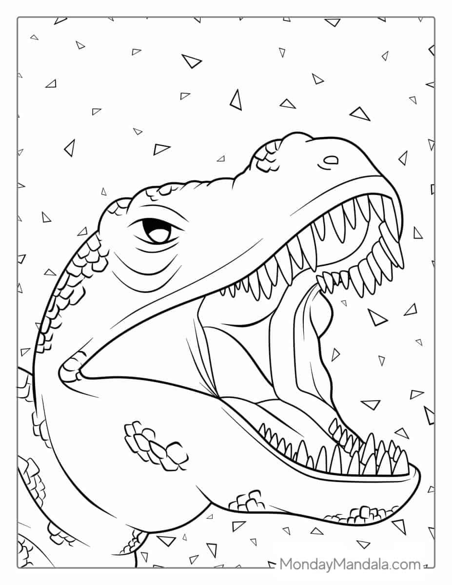 Çocuklar İçin T-rex Boyama Sayfaları 