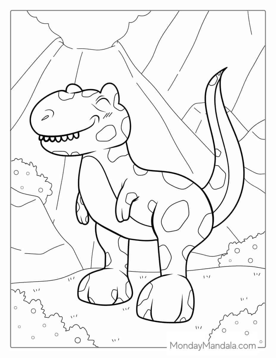 Çocuklar İçin T-rex Boyama Sayfaları 