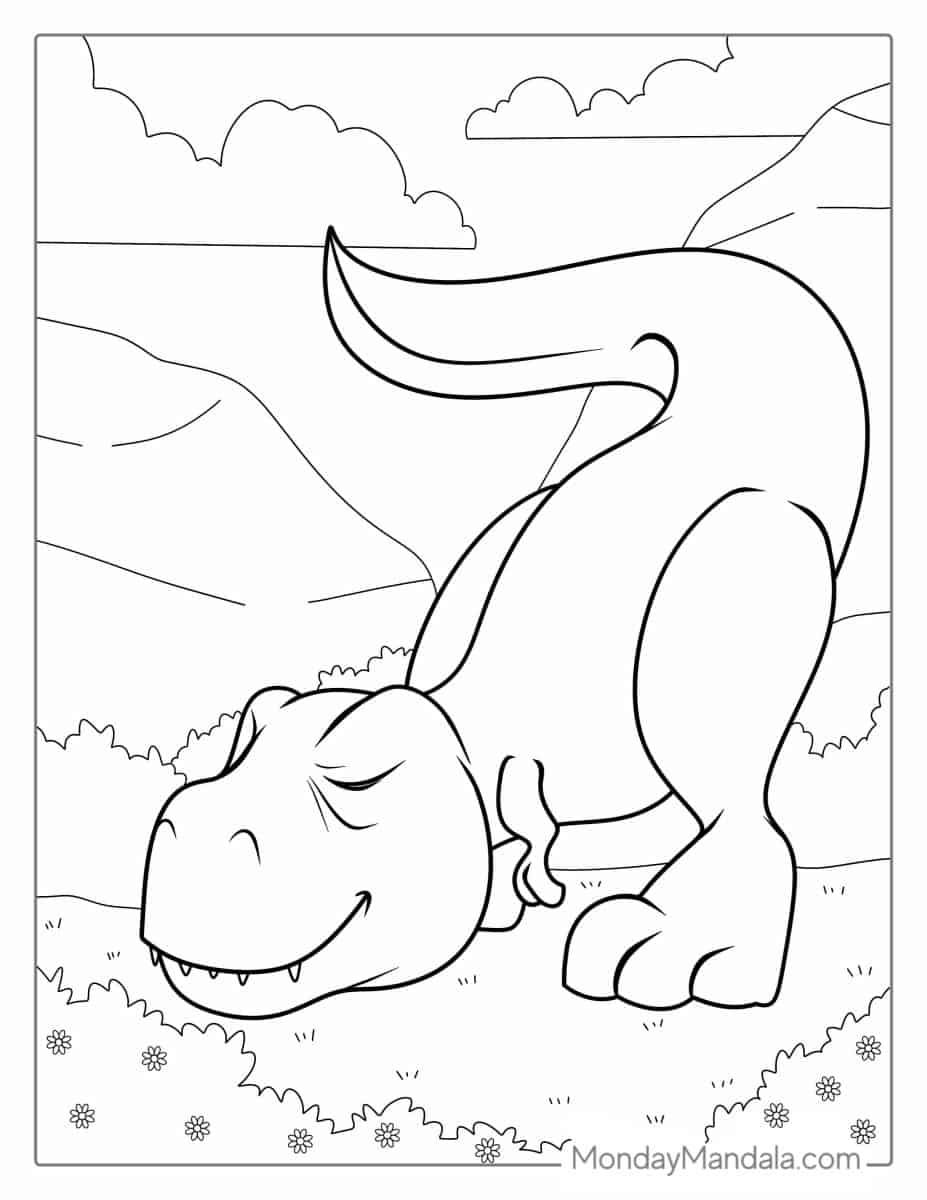 Çocuklar İçin T-rex Boyama Sayfaları 