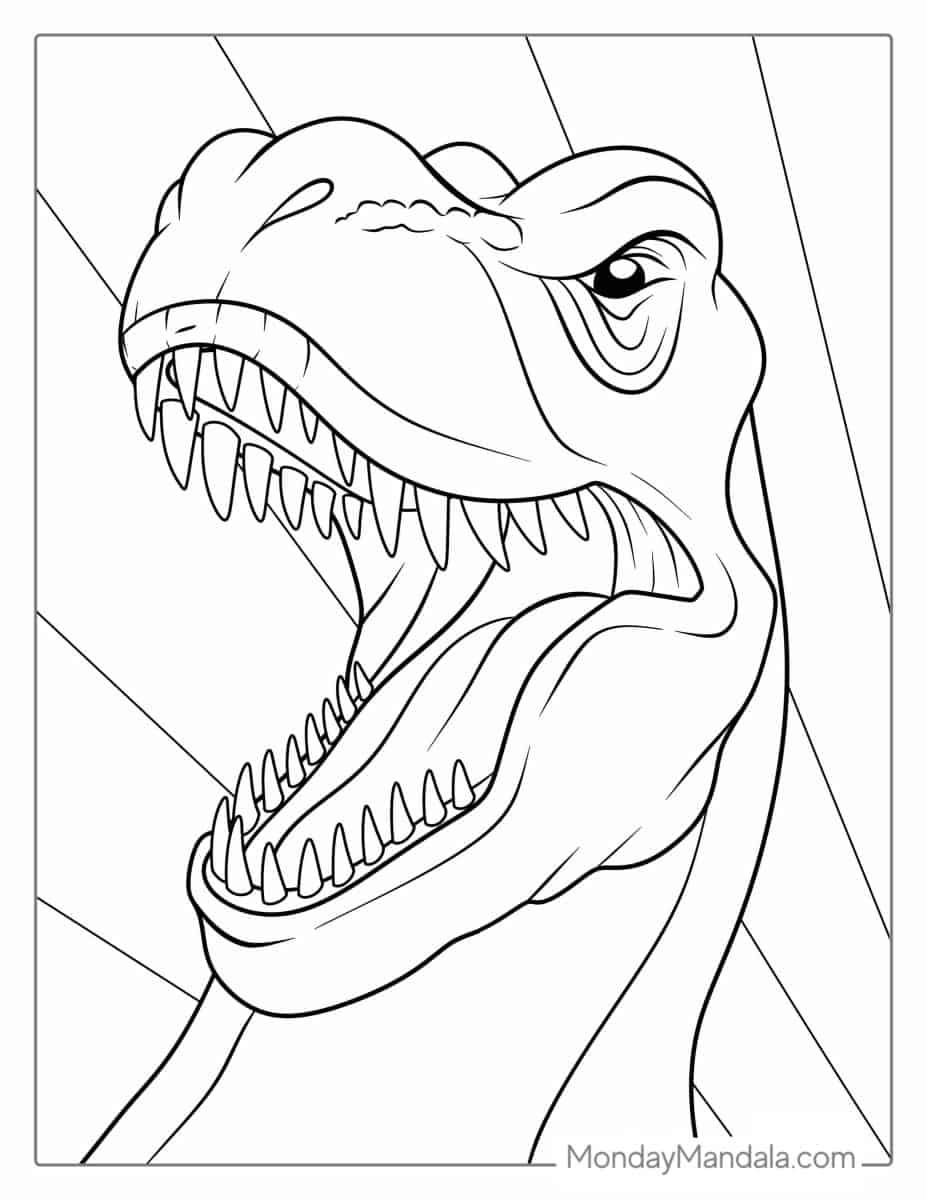 Çocuklar İçin T-rex Boyama Sayfaları 