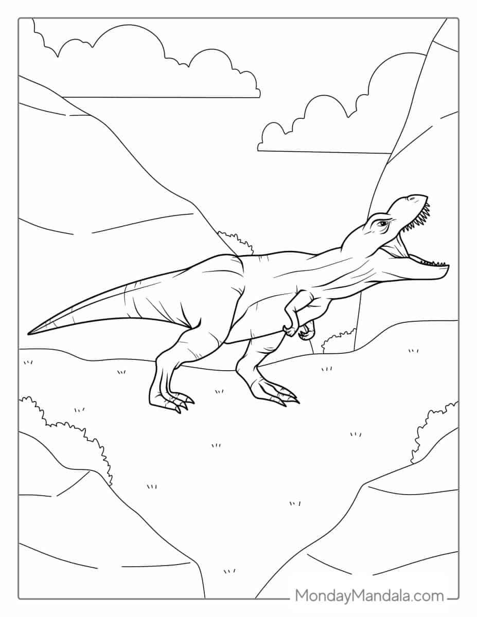 Çocuklar İçin T-rex Boyama Sayfaları 