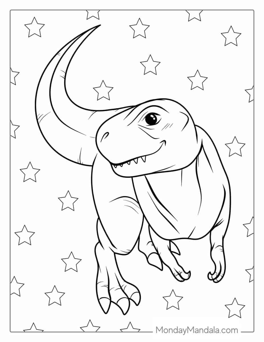 Çocuklar İçin T-rex Boyama Sayfaları 