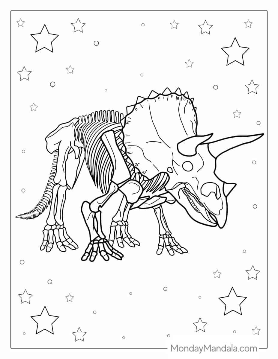 Çocuklar İçin Triceratops Boyama Sayfaları 