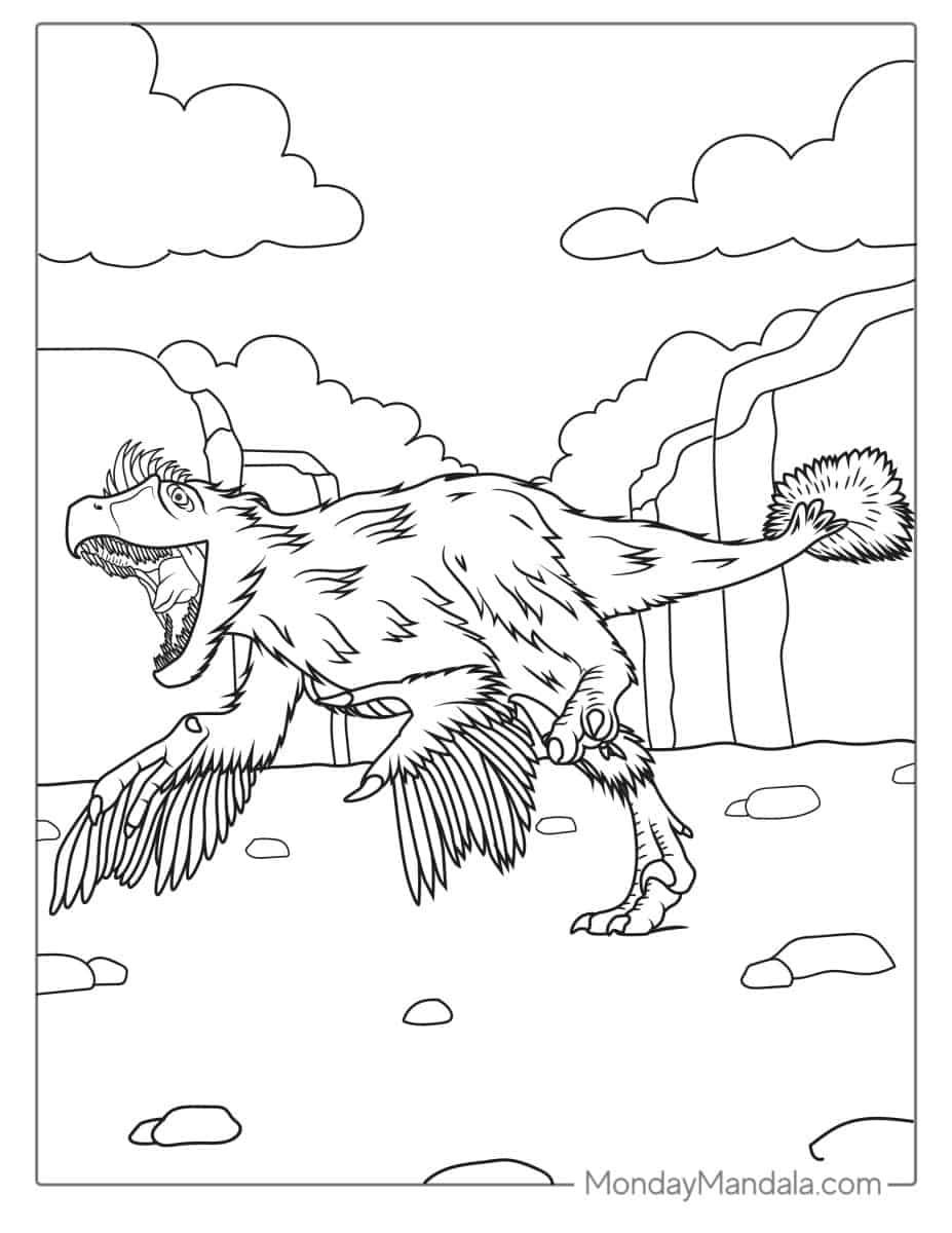 Çocuklar İçin Velociraptor Boyama Sayfaları 