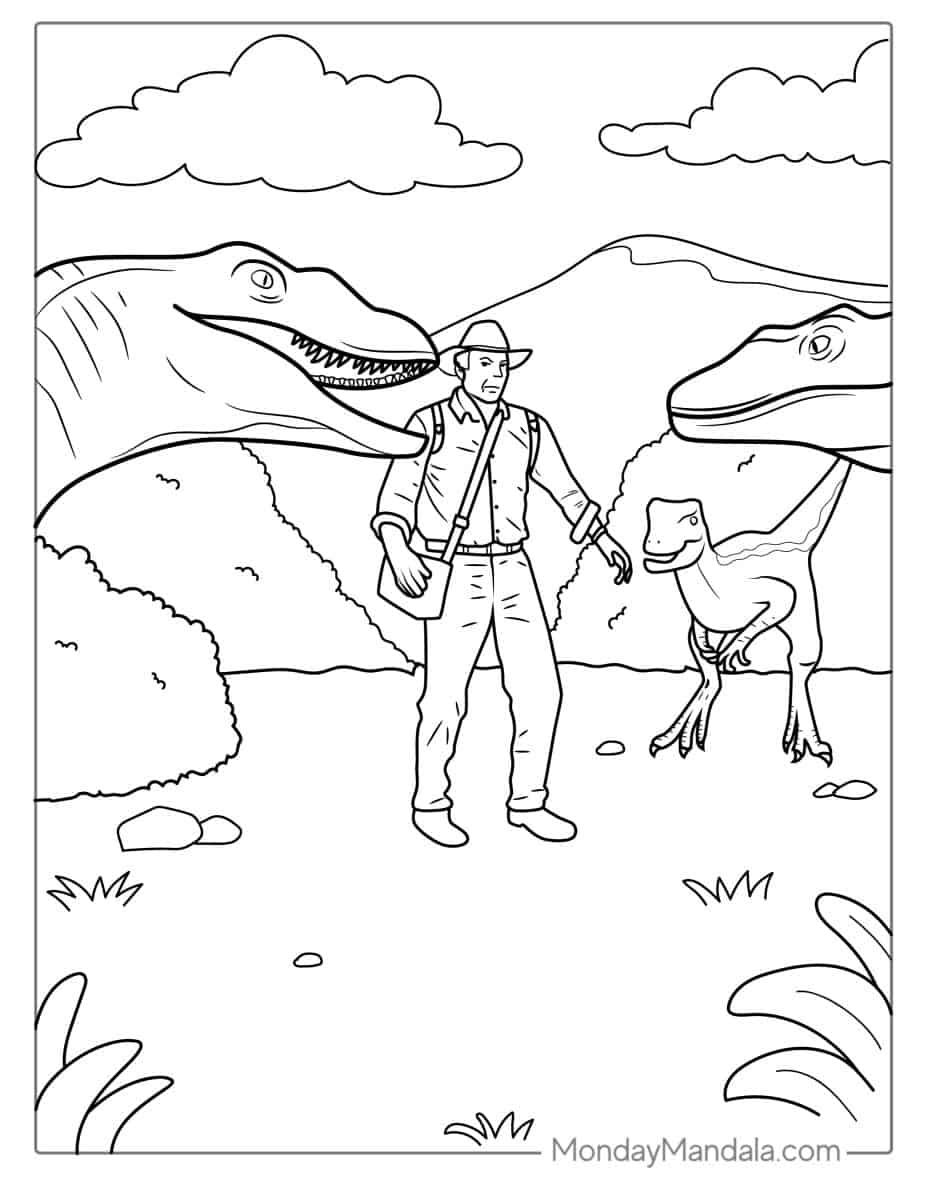 Çocuklar İçin Velociraptor Boyama Sayfaları 