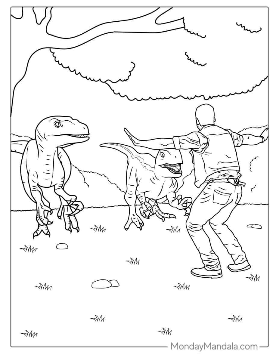 Çocuklar İçin Velociraptor Boyama Sayfaları 