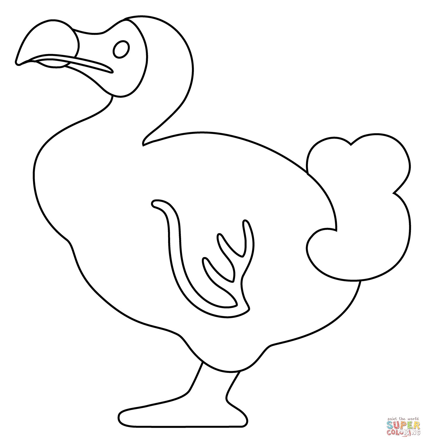 Çocuklar İçin Dodo-Kuşu Boyama Sayfaları 