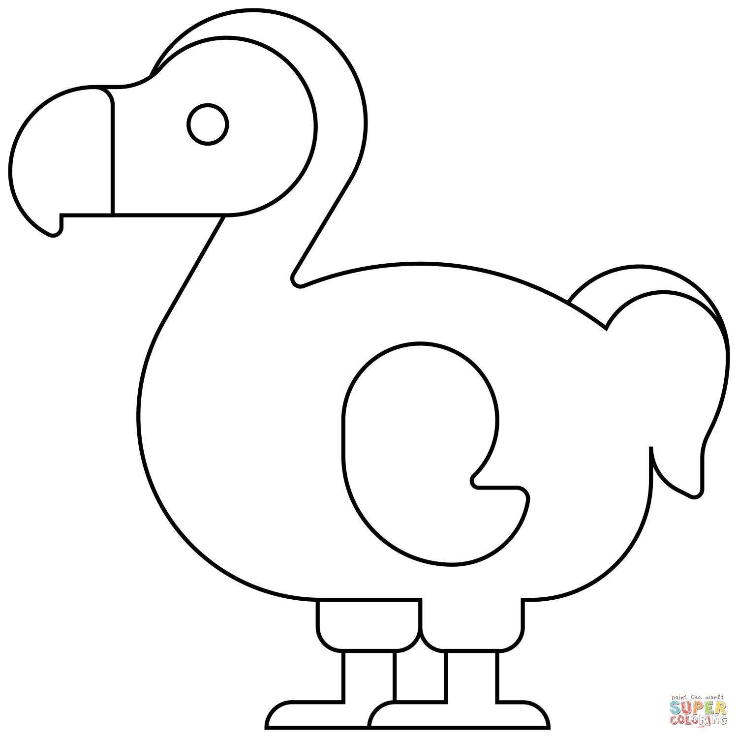 Çocuklar İçin Dodo-Kuşu Boyama Sayfaları 