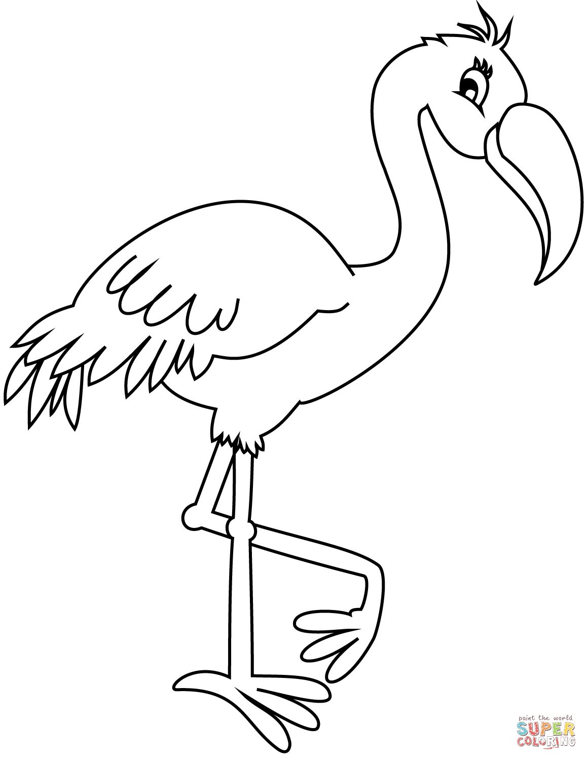 Çocuklar İçin Flamingo Boyama Sayfaları 