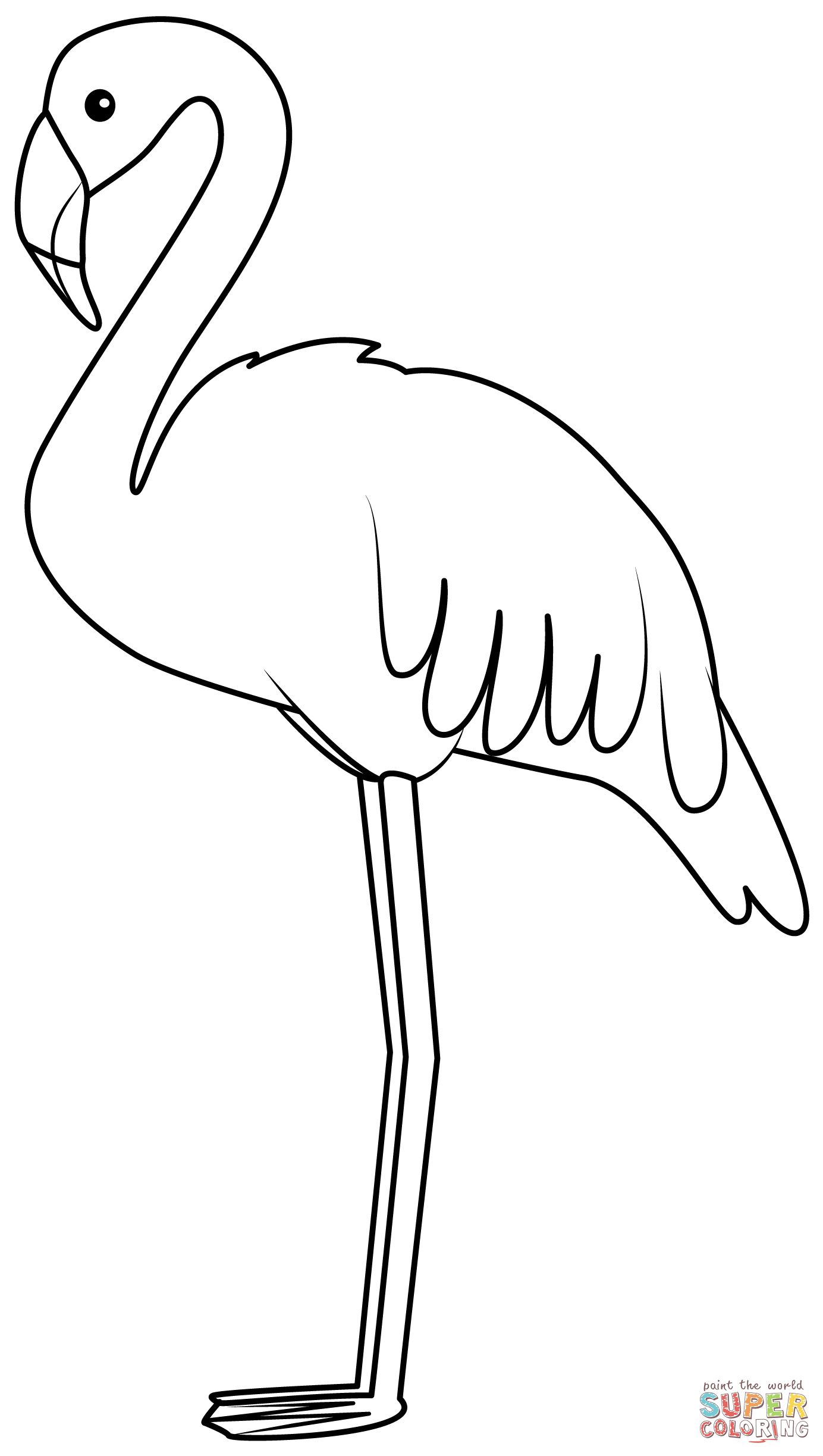Çocuklar İçin Flamingo Boyama Sayfaları 