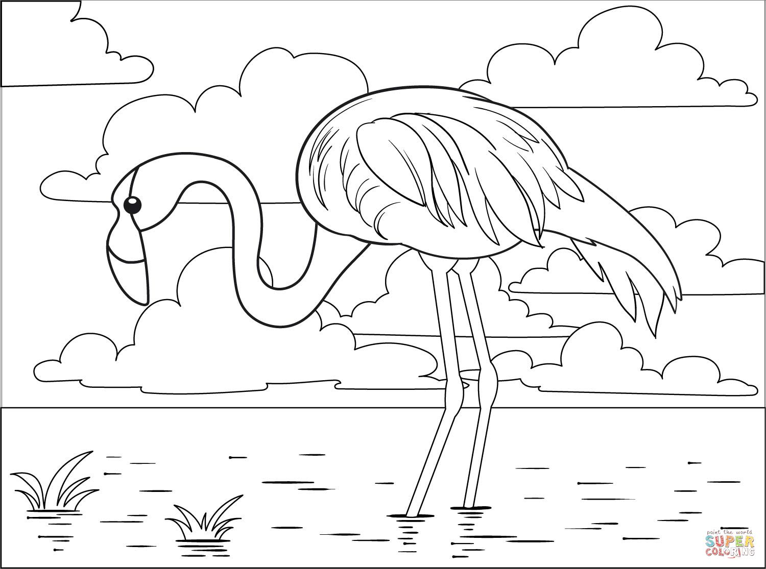 Çocuklar İçin Flamingo Boyama Sayfaları 