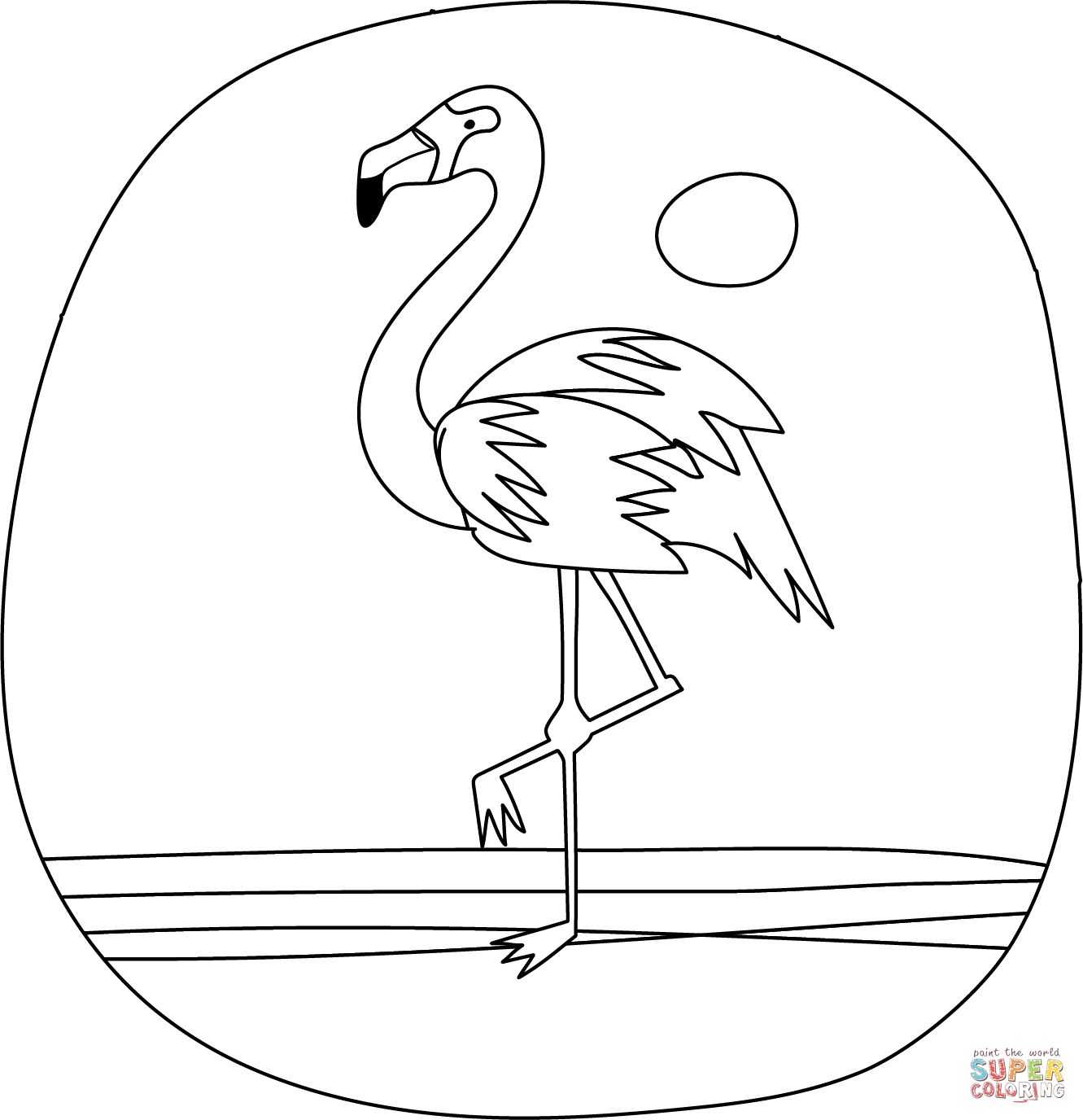 Çocuklar İçin Flamingo Boyama Sayfaları 