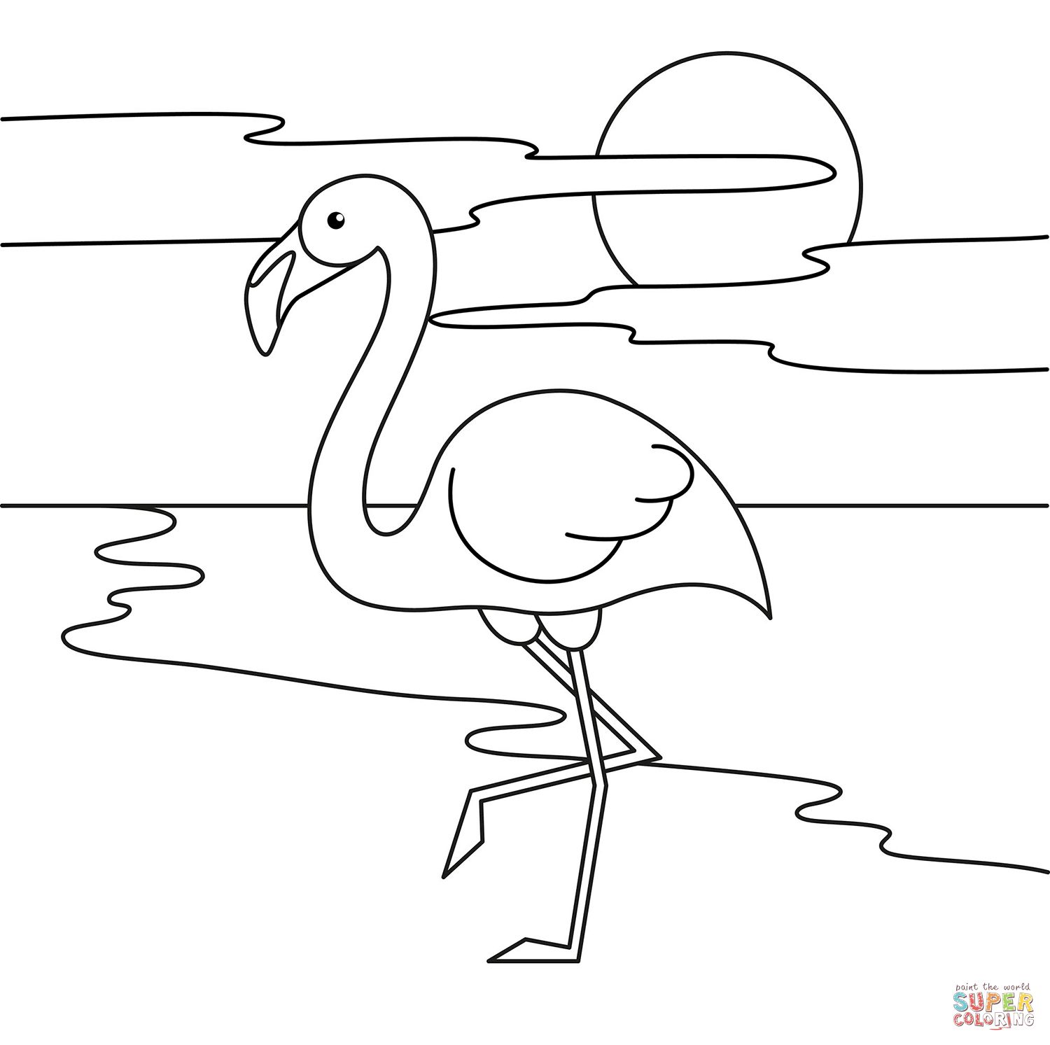 Çocuklar İçin Flamingo Boyama Sayfaları 