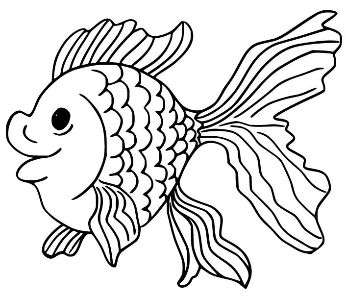 Çocuklar İçin Goldfish Boyama Sayfaları 