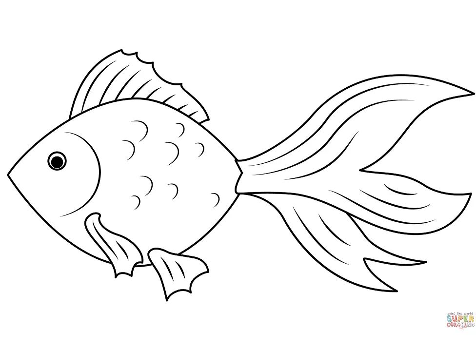 Çocuklar İçin Goldfish Boyama Sayfaları 