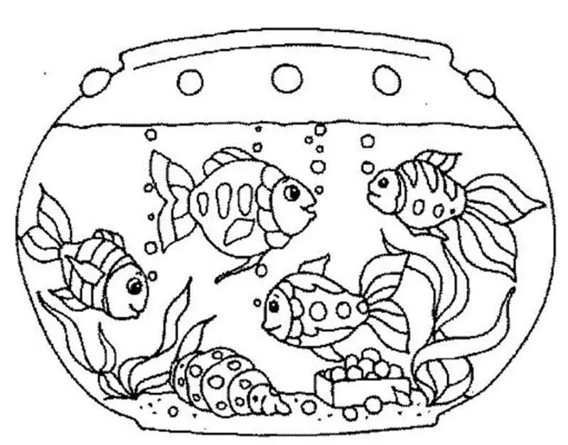 Çocuklar İçin Goldfish Boyama Sayfaları 