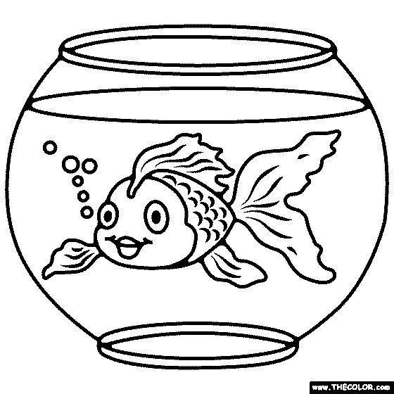 Çocuklar İçin Goldfish Boyama Sayfaları 