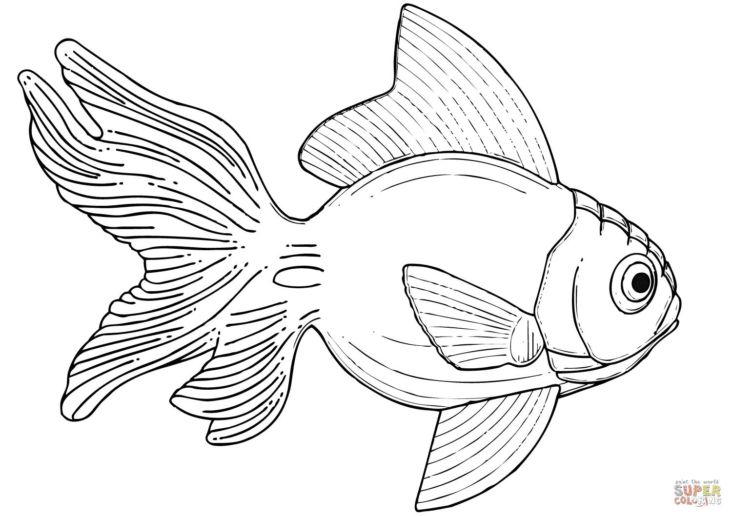 Çocuklar İçin Goldfish Boyama Sayfaları 
