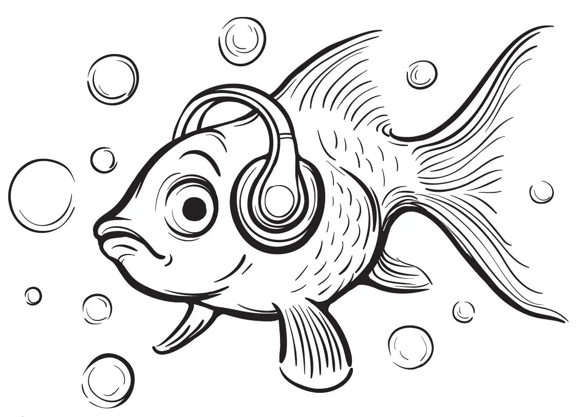 Çocuklar İçin Goldfish Boyama Sayfaları 