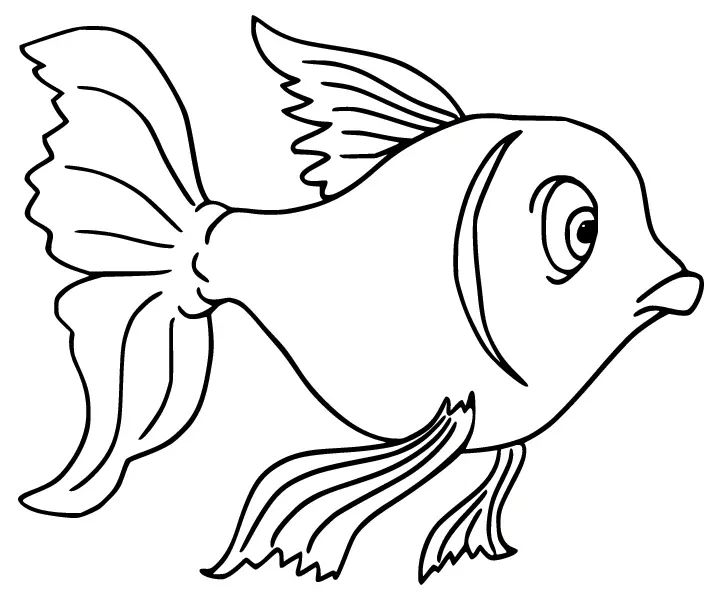 Çocuklar İçin Goldfish Boyama Sayfaları 