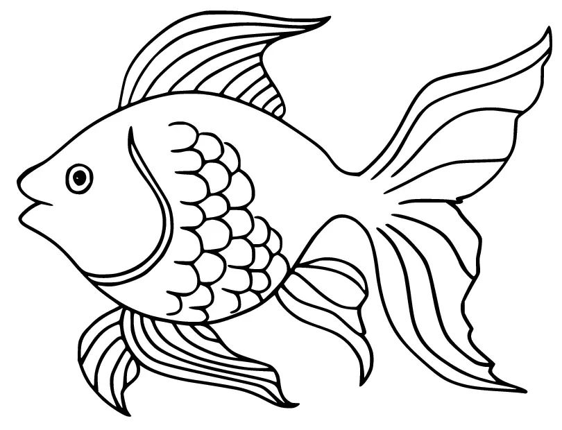 Çocuklar İçin Goldfish Boyama Sayfaları 