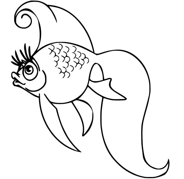 Çocuklar İçin Goldfish Boyama Sayfaları 