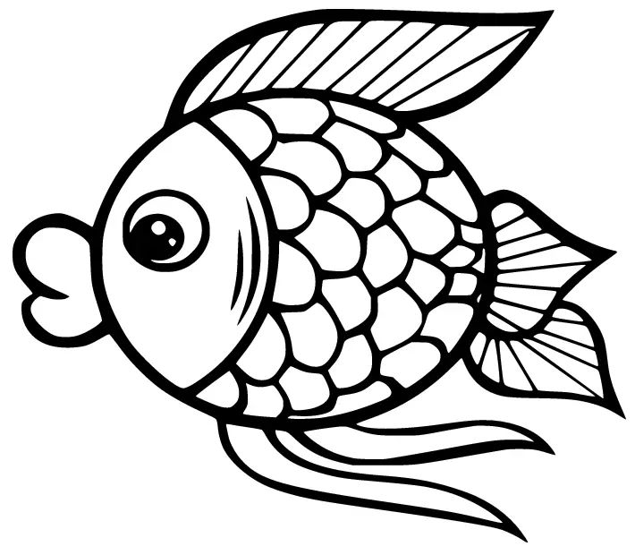 Çocuklar İçin Goldfish Boyama Sayfaları 