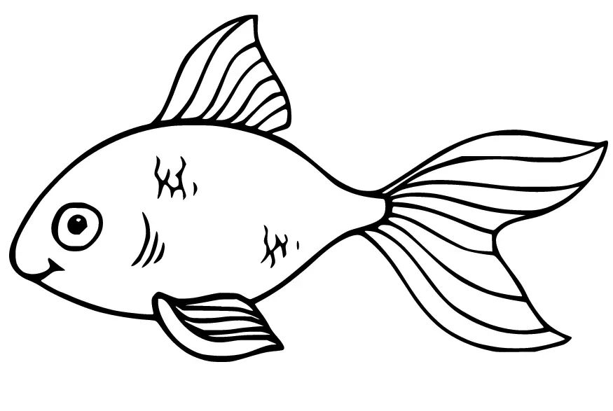 Çocuklar İçin Goldfish Boyama Sayfaları 