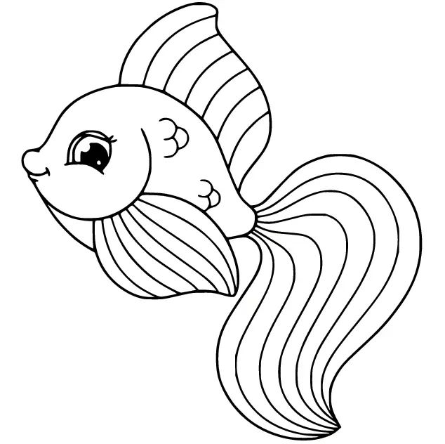 Çocuklar İçin Goldfish Boyama Sayfaları 