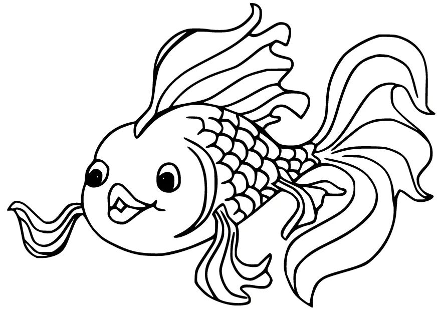 Çocuklar İçin Goldfish Boyama Sayfaları 