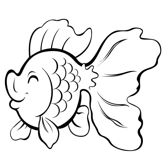 Çocuklar İçin Goldfish Boyama Sayfaları 