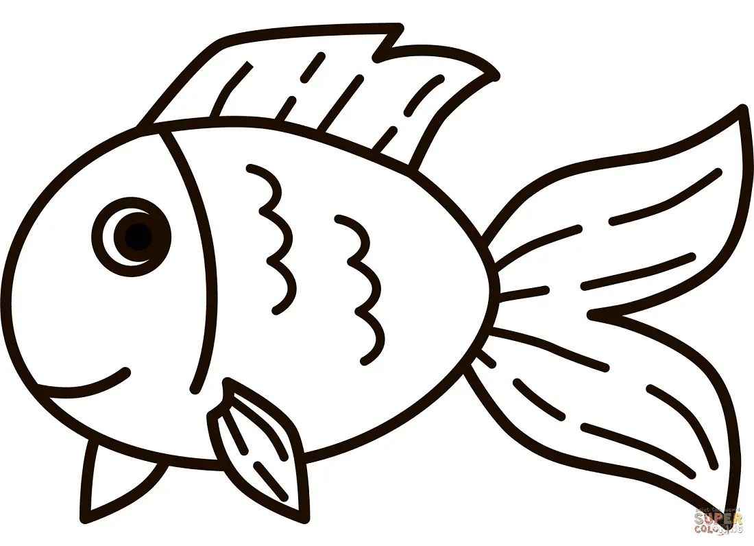Çocuklar İçin Goldfish Boyama Sayfaları 