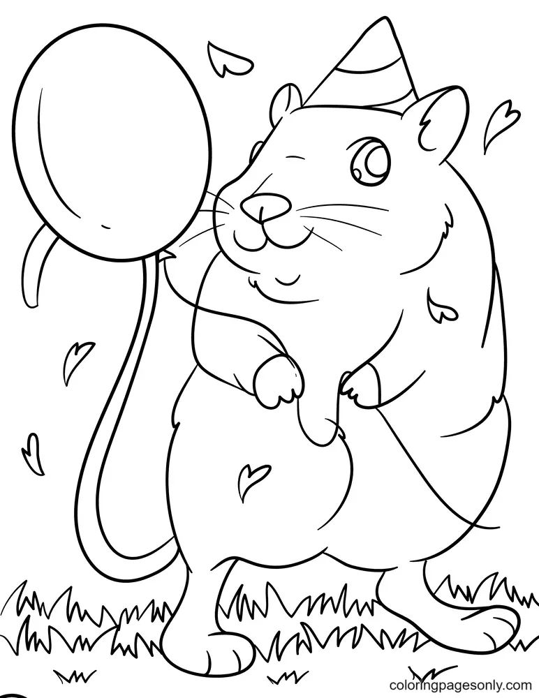 Çocuklar İçin Hamster Boyama Sayfaları 