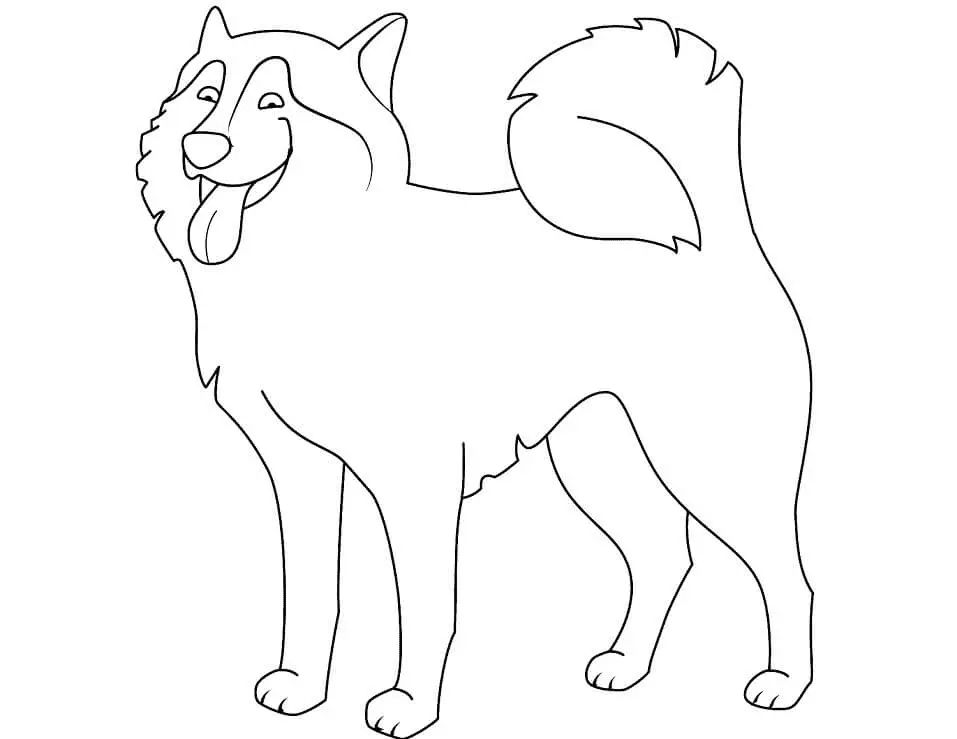 Çocuklar İçin Husky-Köpek Boyama Sayfaları 