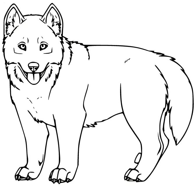 Çocuklar İçin Husky-Köpek Boyama Sayfaları 