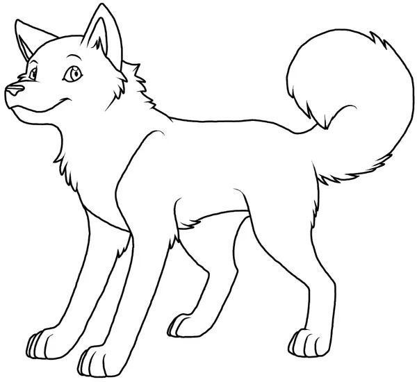 Çocuklar İçin Husky-Köpek Boyama Sayfaları 