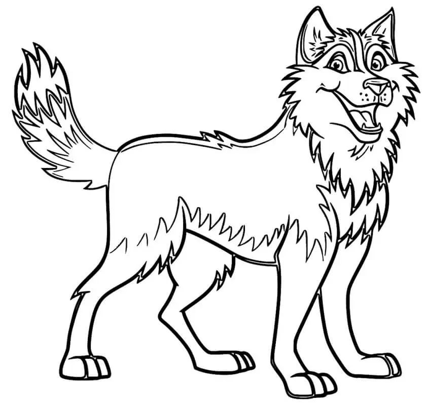 Çocuklar İçin Husky-Köpek Boyama Sayfaları 