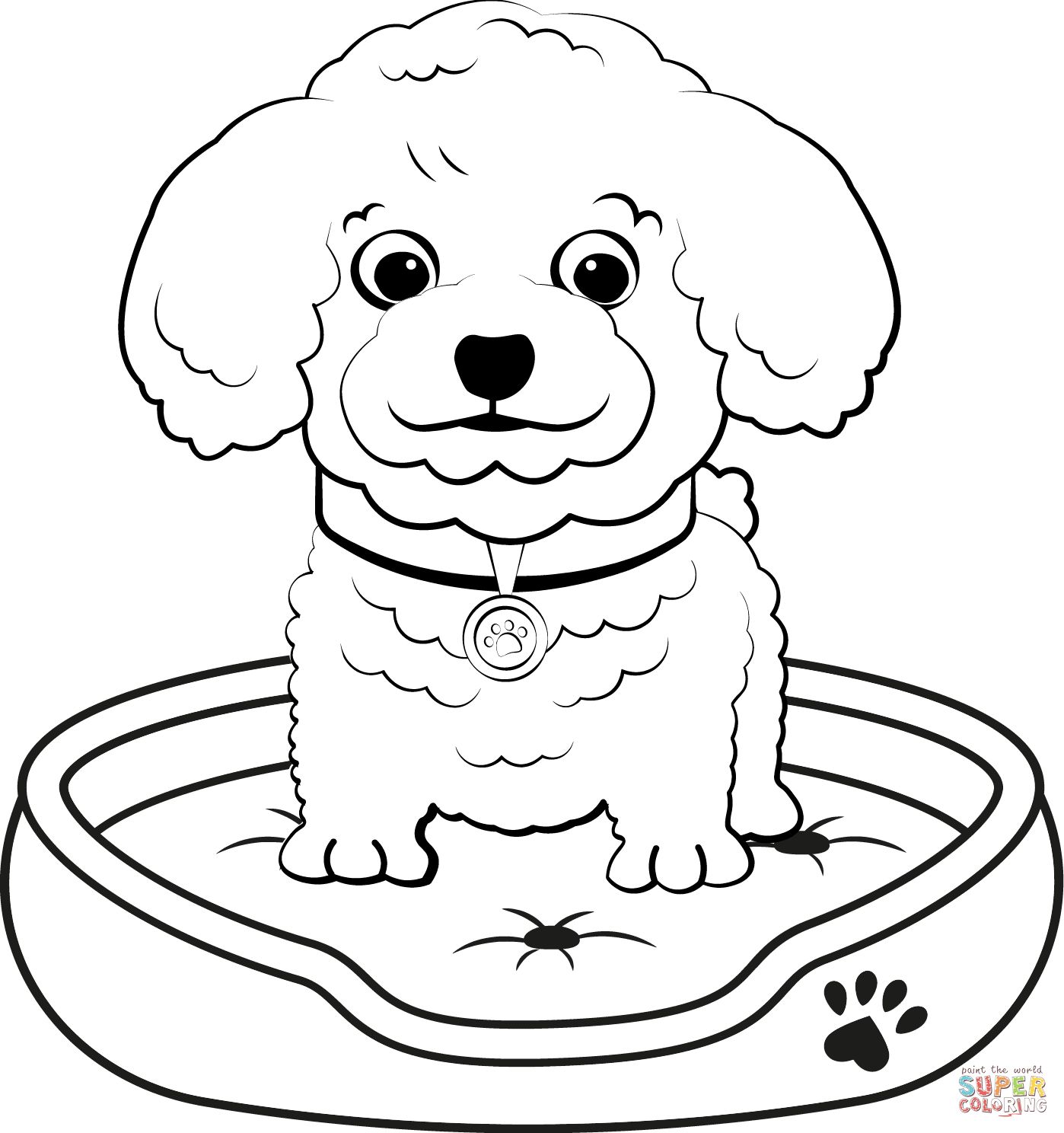 Çocuklar İçin Kaniş-Köpek Boyama Sayfaları 