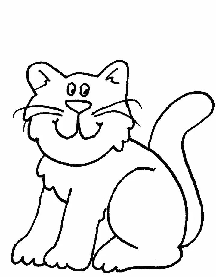 Çocuklar İçin Kedi Boyama Sayfaları 
