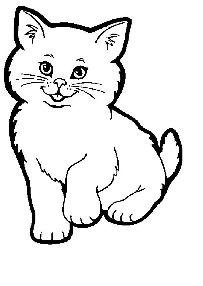 Çocuklar İçin Kedi Boyama Sayfaları 