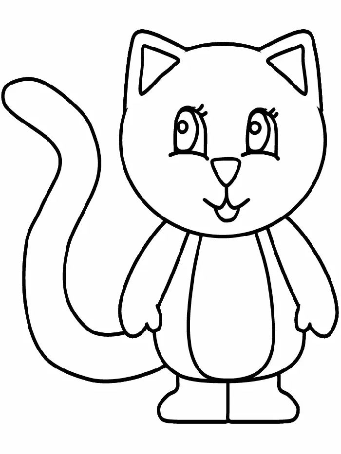 Çocuklar İçin Kedi Boyama Sayfaları 