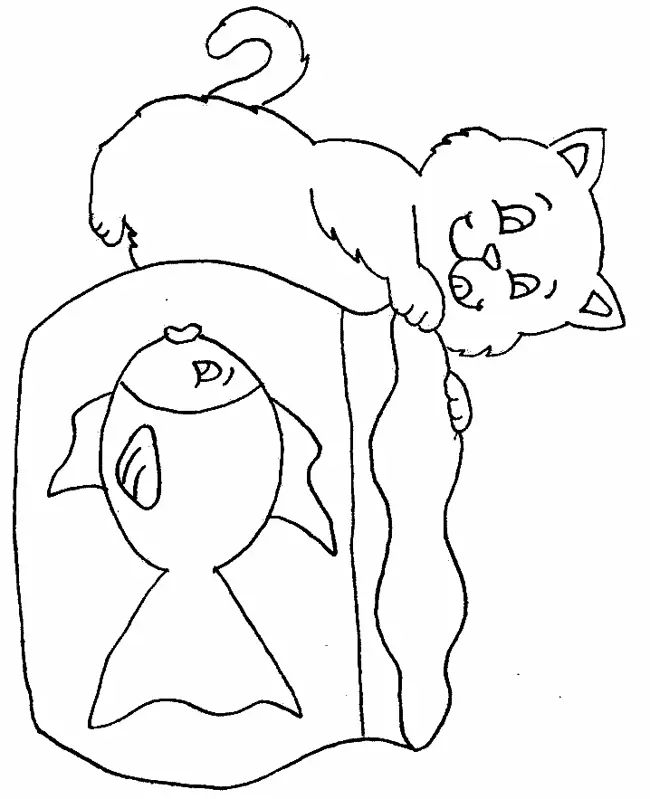 Çocuklar İçin Kedi Boyama Sayfaları 