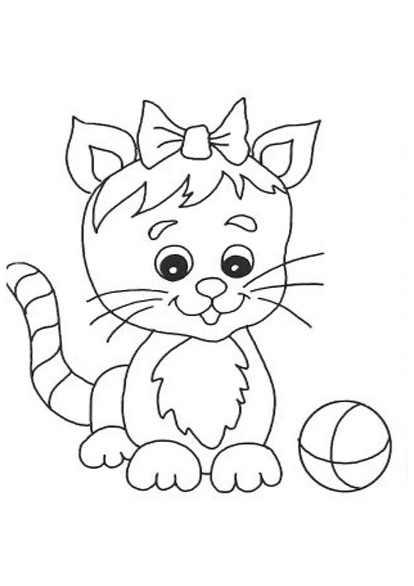 Çocuklar İçin Kedi Boyama Sayfaları 