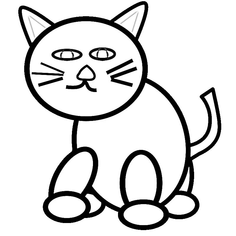 Çocuklar İçin Kedi Boyama Sayfaları 